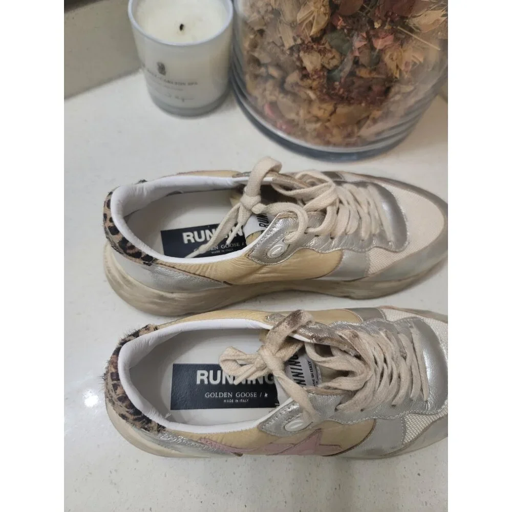 Golden Goose Silver, Cream & Pink Women's Athletic Sneakers - Picture 7 of 10